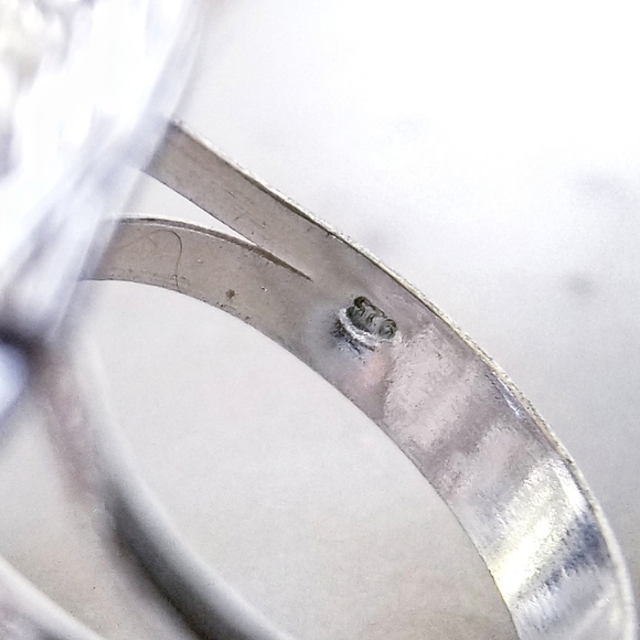 Silver Plated Blue Topaz Weave Cocktail Ring Size 9 - Picture 9 of 9